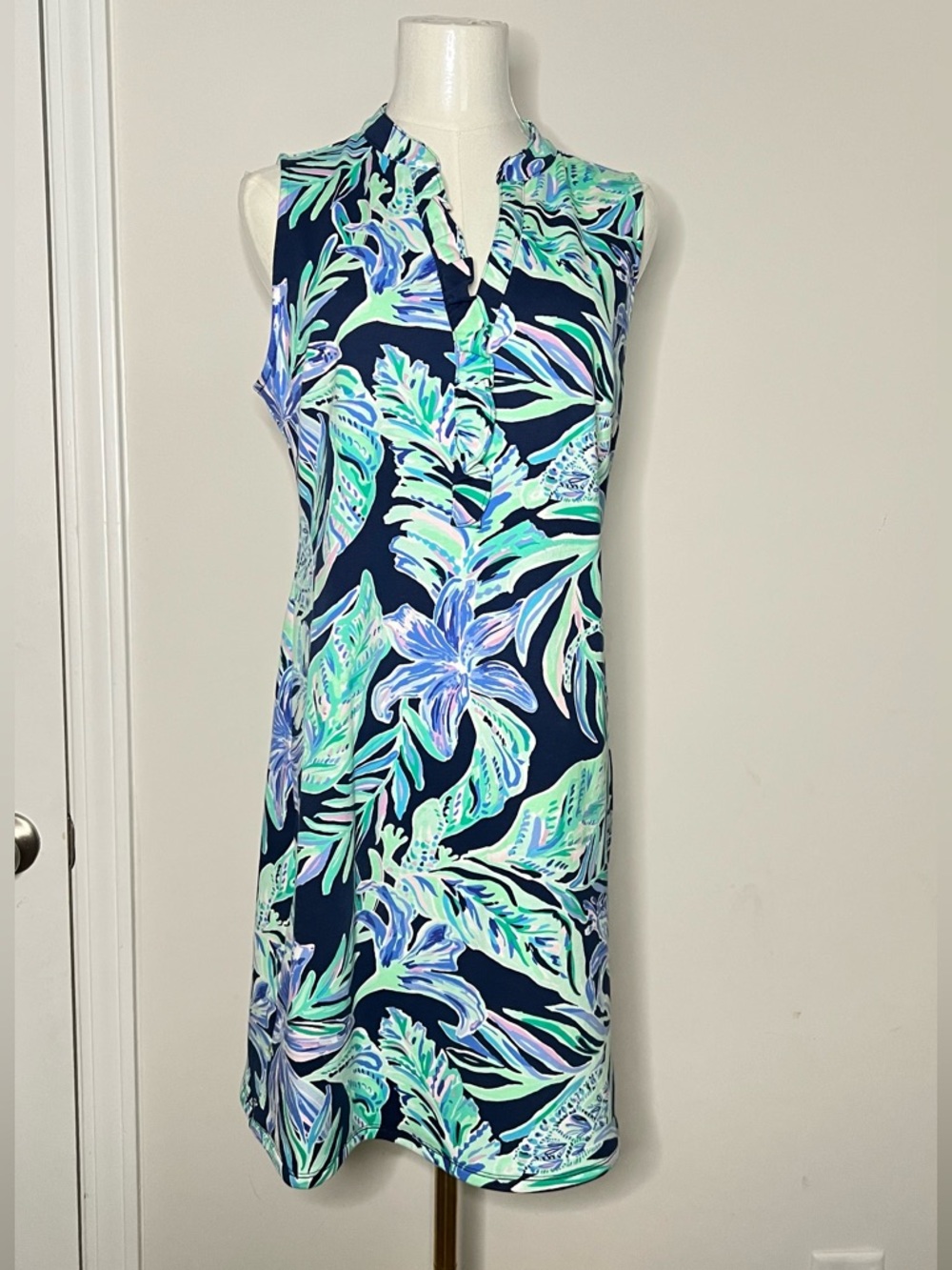 Lilly Pulitzer Women’s Shift Dress Sz M Blue Preppy Coastal Resort Beachy